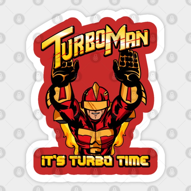 Turbo Man - It's Turbo Time Sticker by Meta Cortex